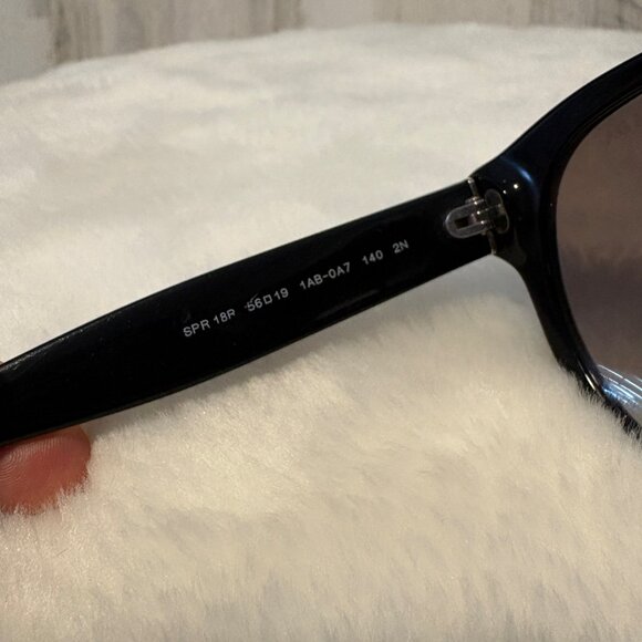 PRADA Round Sunglasses Black Frames Smoke Lens - Picture 6 of 14